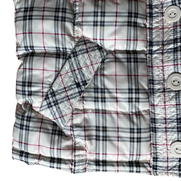 Vintage Aeropostle Plaid Faux Fur Hooded Vest Removable Hood Puffer 90s Y2K-L - Picture 5 of 16